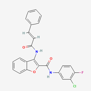molecular formula C24H16ClFN2O3 B2502839 N-(3-氯-4-氟苯基)-3-肉桂酰胺基苯并呋喃-2-甲酰胺 CAS No. 888466-76-0