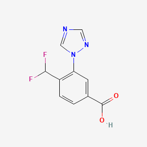 molecular formula C10H7F2N3O2 B2502842 4-(Difluoromethyl)-3-(1,2,4-triazol-1-yl)benzoic acid CAS No. 2248318-53-6