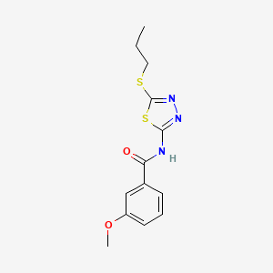 molecular formula C13H15N3O2S2 B2502843 3-甲氧基-N-(5-丙基硫代-1,3,4-噻二唑-2-基)苯甲酰胺 CAS No. 393567-25-4