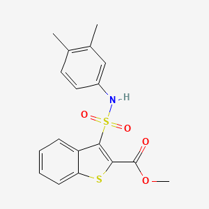 molecular formula C18H17NO4S2 B2502845 Methyl 3-[(3,4-dimethylphenyl)sulfamoyl]-1-benzothiophene-2-carboxylate CAS No. 899725-16-7