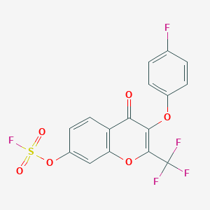 molecular formula C16H7F5O6S B2502846 3-(4-Fluorophenoxy)-7-fluorosulfonyloxy-4-oxo-2-(trifluoromethyl)chromene CAS No. 2411311-04-9