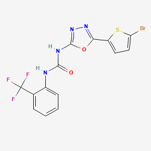 1-(5-(5-Bromothiophen-2-yl)-1,3,4-oxadiazol-2-yl)-3-(2-(trifluoromethyl)phenyl)urea