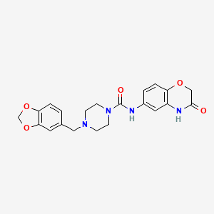 4-(1,3-benzodioxol-5-ylmethyl)-N-(3-oxo-4H-1,4-benzoxazin-6-yl)piperazine-1-carboxamide