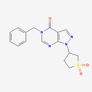 molecular formula C16H16N4O3S B2502865 5-benzyl-1-(1,1-dioxidotetrahydrothiophen-3-yl)-1H-pyrazolo[3,4-d]pyrimidin-4(5H)-one CAS No. 1040646-61-4