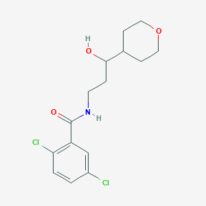 molecular formula C15H19Cl2NO3 B2502868 2,5-二氯-N-(3-羟基-3-(四氢-2H-吡喃-4-基)丙基)苯甲酰胺 CAS No. 2034484-17-6