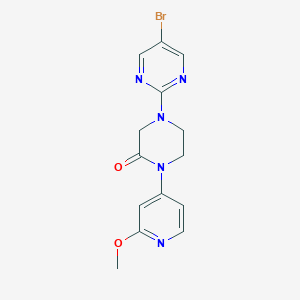 molecular formula C14H14BrN5O2 B2502890 4-(5-Bromopyrimidin-2-yl)-1-(2-methoxypyridin-4-yl)piperazin-2-one CAS No. 2380069-02-1