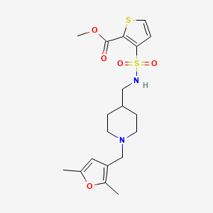 molecular formula C19H26N2O5S2 B2502895 methyl 3-(N-((1-((2,5-dimethylfuran-3-yl)methyl)piperidin-4-yl)methyl)sulfamoyl)thiophene-2-carboxylate CAS No. 1234953-38-8