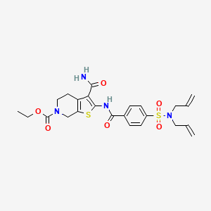 ethyl 3-carbamoyl-2-(4-(N,N-diallylsulfamoyl)benzamido)-4,5-dihydrothieno[2,3-c]pyridine-6(7H)-carboxylate