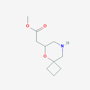 molecular formula C10H17NO3 B2502902 Methyl 2-(5-oxa-8-azaspiro[3.5]nonan-6-yl)acetate CAS No. 2309444-73-1