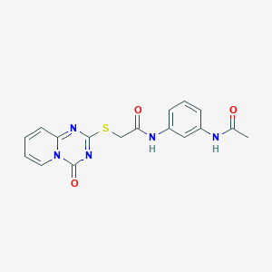 molecular formula C17H15N5O3S B2502911 N-(3-acetamidophenyl)-2-(4-oxopyrido[1,2-a][1,3,5]triazin-2-yl)sulfanylacetamide CAS No. 896328-15-7