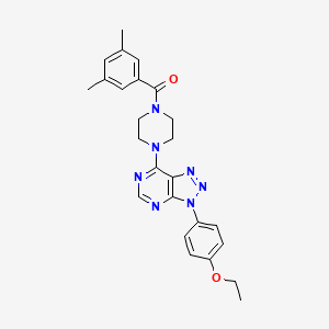 molecular formula C25H27N7O2 B2502912 (3,5-dimethylphenyl)(4-(3-(4-ethoxyphenyl)-3H-[1,2,3]triazolo[4,5-d]pyrimidin-7-yl)piperazin-1-yl)methanone CAS No. 920185-31-5