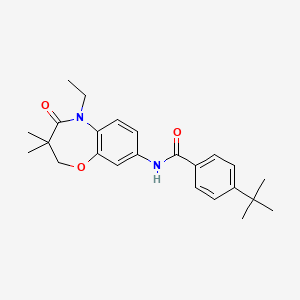 molecular formula C24H30N2O3 B2502924 4-(tert-butyl)-N-(5-ethyl-3,3-dimethyl-4-oxo-2,3,4,5-tetrahydrobenzo[b][1,4]oxazepin-8-yl)benzamide CAS No. 921524-24-5