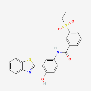 molecular formula C22H18N2O4S2 B2502929 N-(3-(benzo[d]thiazol-2-yl)-4-hydroxyphenyl)-3-(ethylsulfonyl)benzamide CAS No. 941891-21-0