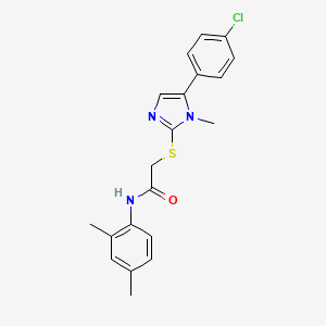 molecular formula C20H20ClN3OS B2502934 2-((5-(4-氯苯基)-1-甲基-1H-咪唑-2-基)硫代)-N-(2,4-二甲苯基)乙酰胺 CAS No. 932352-68-6