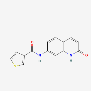 molecular formula C15H12N2O2S B2502935 N-(4-甲基-2-氧代-1,2-二氢喹啉-7-基)噻吩-3-甲酰胺 CAS No. 1251628-63-3