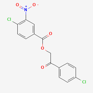 molecular formula C15H9Cl2NO5 B2502937 2-(4-Chlorophenyl)-2-oxoethyl 4-chloro-3-nitrobenzoate CAS No. 283170-73-0