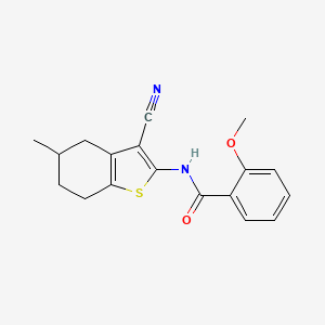 molecular formula C18H18N2O2S B2502938 N-(3-cyano-5-methyl-4,5,6,7-tetrahydrobenzo[b]thiophen-2-yl)-2-methoxybenzamide CAS No. 328539-86-2