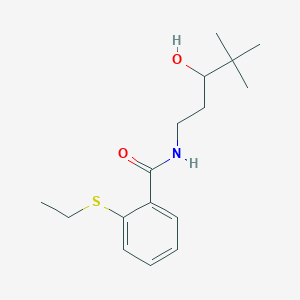 molecular formula C16H25NO2S B2502939 2-(ethylthio)-N-(3-hydroxy-4,4-dimethylpentyl)benzamide CAS No. 1396677-47-6