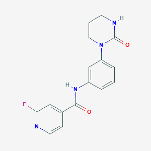 2-fluoro-N-[3-(2-oxo-1,3-diazinan-1-yl)phenyl]pyridine-4-carboxamide