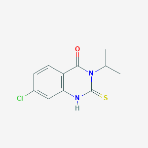 molecular formula C11H11ClN2OS B2502961 7-Chloro-3-(propan-2-yl)-2-sulfanyl-3,4-dihydroquinazolin-4-one CAS No. 422526-50-9