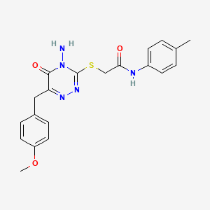 2-[[4-amino-6-[(4-methoxyphenyl)methyl]-5-oxo-1,2,4-triazin-3-yl]sulfanyl]-N-(4-methylphenyl)acetamide