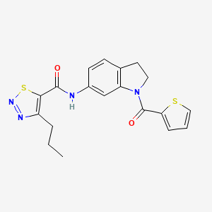 molecular formula C19H18N4O2S2 B2502976 4-propyl-N-(1-(thiophene-2-carbonyl)indolin-6-yl)-1,2,3-thiadiazole-5-carboxamide CAS No. 1207053-39-1