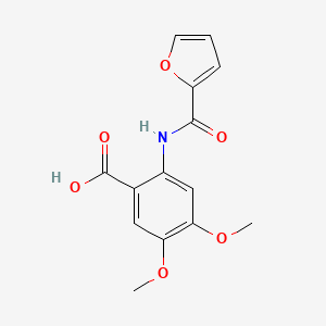 molecular formula C14H13NO6 B2502978 2-[(Furan-2-carbonyl)-amino]-4,5-dimethoxy-benzoic acid CAS No. 332163-04-9