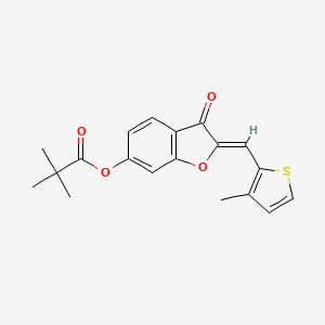 (2Z)-2-[(3-methylthiophen-2-yl)methylidene]-3-oxo-2,3-dihydro-1-benzofuran-6-yl 2,2-dimethylpropanoate