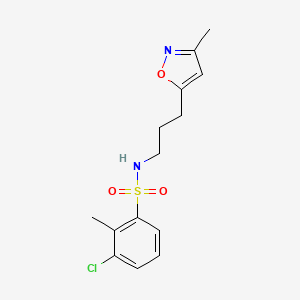 3-chloro-2-methyl-N-(3-(3-methylisoxazol-5-yl)propyl)benzenesulfonamide