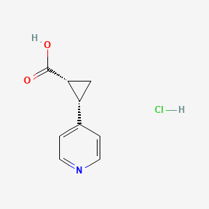(1R,2S)-2-Pyridin-4-ylcyclopropane-1-carboxylic acid;hydrochloride