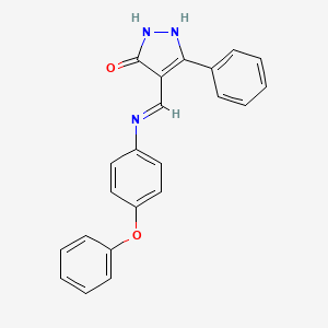 4-[(4-phenoxyanilino)methylene]-5-phenyl-2,4-dihydro-3H-pyrazol-3-one