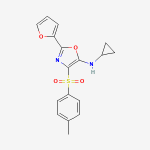 molecular formula C17H16N2O4S B2503013 N-环丙基-2-(呋喃-2-基)-4-[(4-甲基苯基)磺酰基]-1,3-噁唑-5-胺 CAS No. 862793-59-7