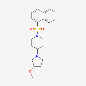 molecular formula C20H26N2O3S B2503014 4-(3-Methoxypyrrolidin-1-yl)-1-(naphthalen-1-ylsulfonyl)piperidine CAS No. 2309553-77-1