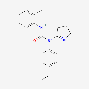 molecular formula C20H23N3O B2503015 1-(3,4-dihydro-2H-pyrrol-5-yl)-1-(4-ethylphenyl)-3-(2-methylphenyl)urea CAS No. 886903-13-5