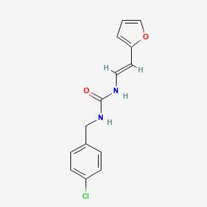 molecular formula C14H13ClN2O2 B2503024 1-[(4-chlorophenyl)methyl]-3-[(E)-2-(furan-2-yl)ethenyl]urea CAS No. 861212-25-1