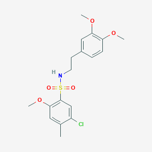 molecular formula C18H22ClNO5S B2503033 5-chloro-N-[2-(3,4-dimethoxyphenyl)ethyl]-2-methoxy-4-methylbenzene-1-sulfonamide CAS No. 873586-79-9