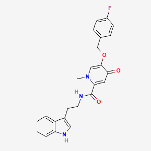 molecular formula C24H22FN3O3 B2503035 5-[(4-fluorophenyl)methoxy]-N-[2-(1H-indol-3-yl)ethyl]-1-methyl-4-oxo-1,4-dihydropyridine-2-carboxamide CAS No. 1021222-78-5