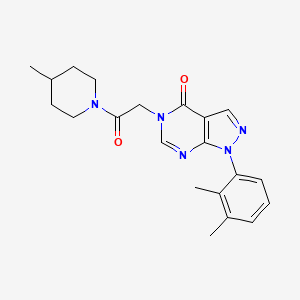 molecular formula C21H25N5O2 B2503046 1-(2,3-Dimethylphenyl)-5-[2-(4-methylpiperidin-1-yl)-2-oxoethyl]pyrazolo[3,4-d]pyrimidin-4-one CAS No. 895021-29-1