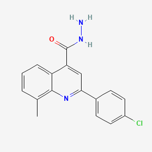 molecular formula C17H14ClN3O B2503048 2-(4-Chlorphenyl)-8-methylchinolin-4-carbohydrazid CAS No. 590359-89-0