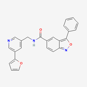 molecular formula C24H17N3O3 B2503050 N-((5-(呋喃-2-基)吡啶-3-基)甲基)-3-苯基苯并[c]异恶唑-5-甲酰胺 CAS No. 2034341-09-6