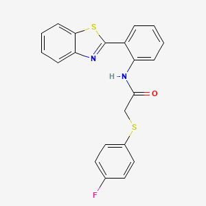 molecular formula C21H15FN2OS2 B2503053 N-(2-(benzo[d]thiazol-2-yl)phenyl)-2-((4-fluorophenyl)thio)acetamide CAS No. 896019-08-2