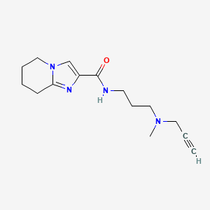 molecular formula C15H22N4O B2503056 N-[3-[Methyl(prop-2-ynyl)amino]propyl]-5,6,7,8-tetrahydroimidazo[1,2-a]pyridine-2-carboxamide CAS No. 2224257-09-2