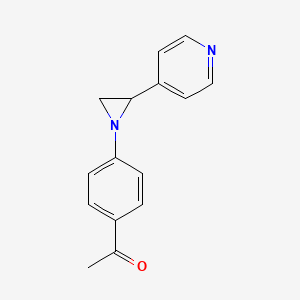 molecular formula C15H14N2O B2503061 1-{4-[2-(4-Pyridinyl)-1-aziranyl]phenyl}-1-ethanone CAS No. 341967-54-2