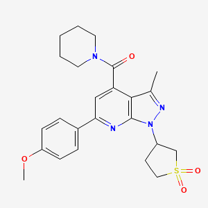 (1-(1,1-dioxidotetrahydrothiophen-3-yl)-6-(4-methoxyphenyl)-3-methyl-1H-pyrazolo[3,4-b]pyridin-4-yl)(piperidin-1-yl)methanone