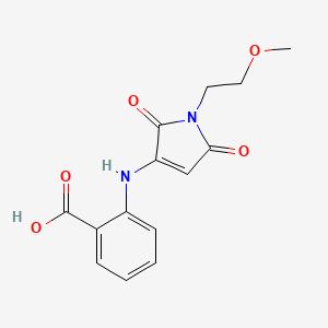 molecular formula C14H14N2O5 B2503069 2-((1-(2-甲氧基乙基)-2,5-二氧代-2,5-二氢-1H-吡咯-3-基)氨基)苯甲酸 CAS No. 920943-64-2