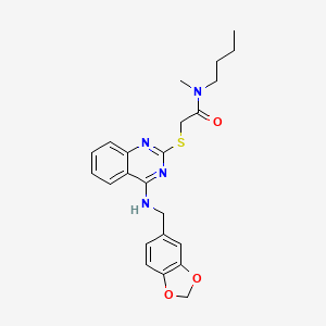 2-[4-(1,3-benzodioxol-5-ylmethylamino)quinazolin-2-yl]sulfanyl-N-butyl-N-methylacetamide