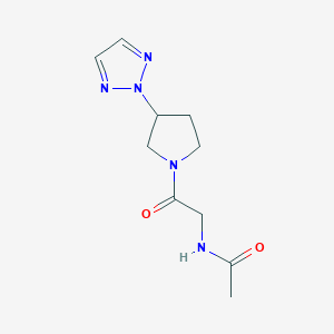 molecular formula C10H15N5O2 B2503078 N-(2-(3-(2H-1,2,3-triazol-2-yl)pyrrolidin-1-yl)-2-oxoethyl)acetamide CAS No. 2034269-61-7