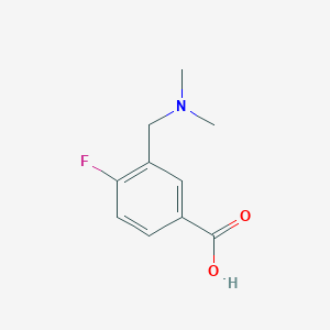 molecular formula C10H12FNO2 B2503079 3-[(二甲氨基)甲基]-4-氟苯甲酸 CAS No. 1344076-62-5