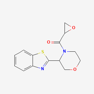 molecular formula C14H14N2O3S B2503080 [3-(1,3-Benzothiazol-2-yl)morpholin-4-yl]-(oxiran-2-yl)methanone CAS No. 2411239-46-6