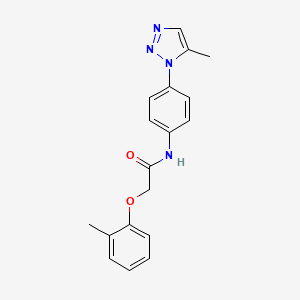 molecular formula C18H18N4O2 B2503082 2-(2-methylphenoxy)-N-[4-(5-methyl-1H-1,2,3-triazol-1-yl)phenyl]acetamide CAS No. 924829-72-1